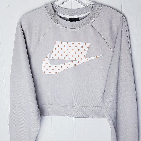Nike NSW Blocked Logo Cropped Sweatshirt Women Size Medium - Picture 5 of 11